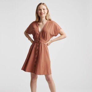 Quince Vintage Wash Tencel Button Dress